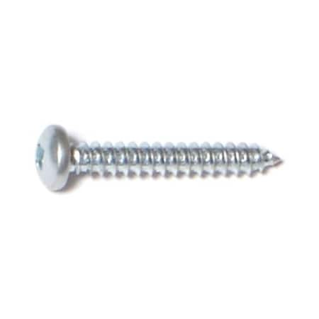 Sheet Metal Screw, #4 X 3/4 In, Zinc Plated Steel Pan Head Square Drive, 100 PK